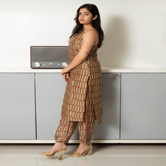 Dabbu Print Kurtha in Maheshwari Silk | Maheshwari Silk Dresses