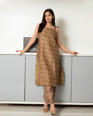 Dabbu Print Kurtha in Maheshwari Silk | Maheshwari Silk Dresses