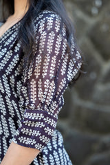 Black Maheshwari Silk Kurta without dupatta,bagh print ,plant base dye