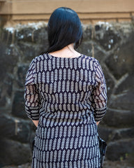 Black Maheshwari Silk Kurta without dupatta,bagh print ,plant base dye