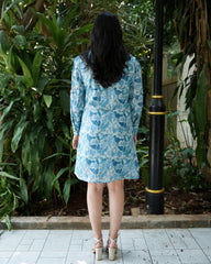 Bird Print Dress in Soft Cotton