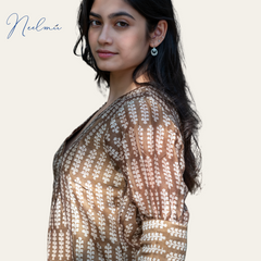 Maheshwari Silk Kurta Dupatta Set,Bagh print, plant base dye