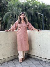 Striped Sophistication: Cotton Kurta ,plant base dye by NEELMII