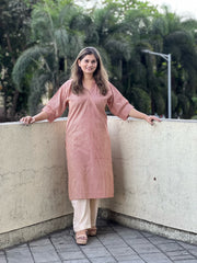 Striped Sophistication: Cotton Kurta ,plant base dye by NEELMII