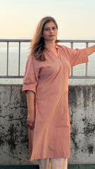 Striped Sophistication: Cotton Kurta ,plant base dye by NEELMII