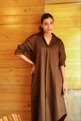 Shirt Dress - Chocolate Brown