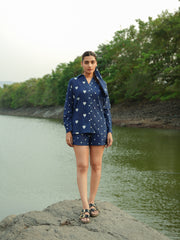 Dabbu Heart Printed Co-ord Set Color - Indigo Blue