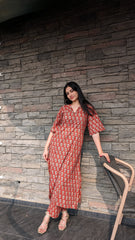 Cotton Katayani Kurtha Set | Hand Block Printed Clothing