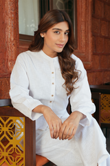 Linen Co-ord Set Color - White