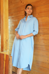 Shirt Dress - Sky Blue