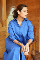 Shirt Dress - Royal Blue