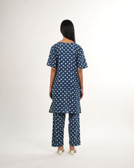 Indigo Polkadot Co-ord Set | Neelmii Handblock Collection