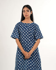 Indigo Polkadot Co-ord Set | Neelmii Handblock Collection