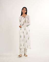 Neelmii Nirvana Leaf Print Mul Cotton Kurta Set – Handblock Print