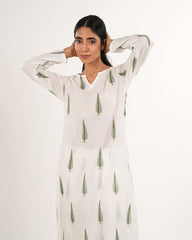 Neelmii Nirvana Leaf Print Mul Cotton Kurta Set – Handblock Print