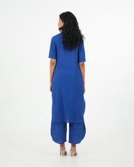Royal Blue Cotton Kurta (3/4 sleeves)