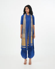 Royal Blue Cotton Kurta (3/4 sleeves)