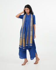 Royal Blue Cotton Kurta (3/4 sleeves)