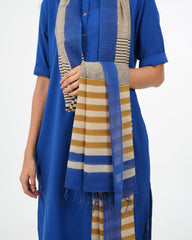 Royal Blue Cotton Kurta (3/4 sleeves)