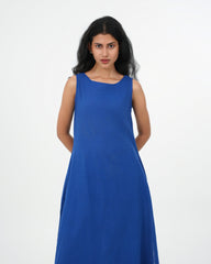 Royal Blue Cotton Kurta (sleeveless)