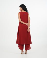 Maroon Kurta (sleeveless)
