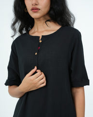 Black Kurta (3/4 sleeves)