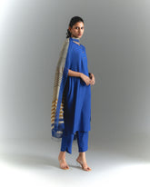 Royal Blue Cotton Kurta (3/4 sleeves)