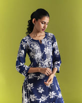 Neelmii Blue Chikan Saaz Kurta (Blue kurta)