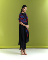 Royal Black Cotton Kurta (3/4 sleeves)