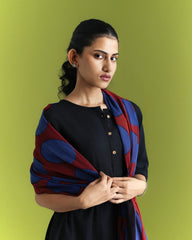 Royal Black Cotton Kurta (3/4 sleeves)