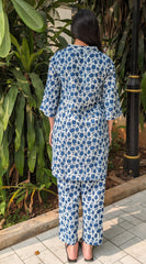 Handblock Print Cotton Co-ord Set - Organic Plant-Based Color Pattern (Tulip)