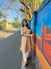 Striped Sophistication: Cotton Kurta ,plant base dye, classic comfort by NEELMII