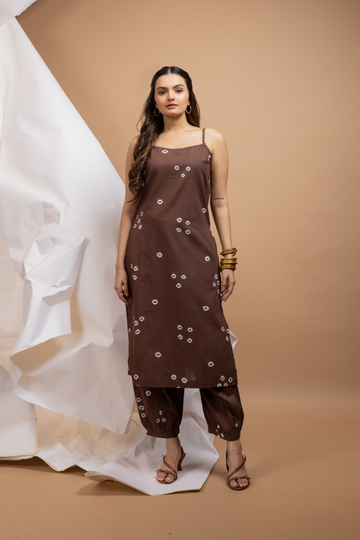 Tie & Dye Co-ord Set  Chocolate Brown