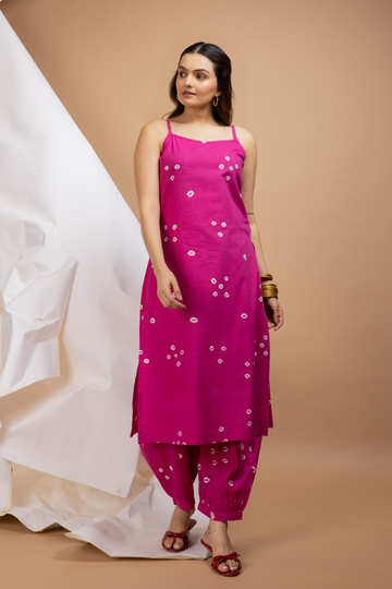 Tie & Dye Co-ord Set  Fuchsia Pink