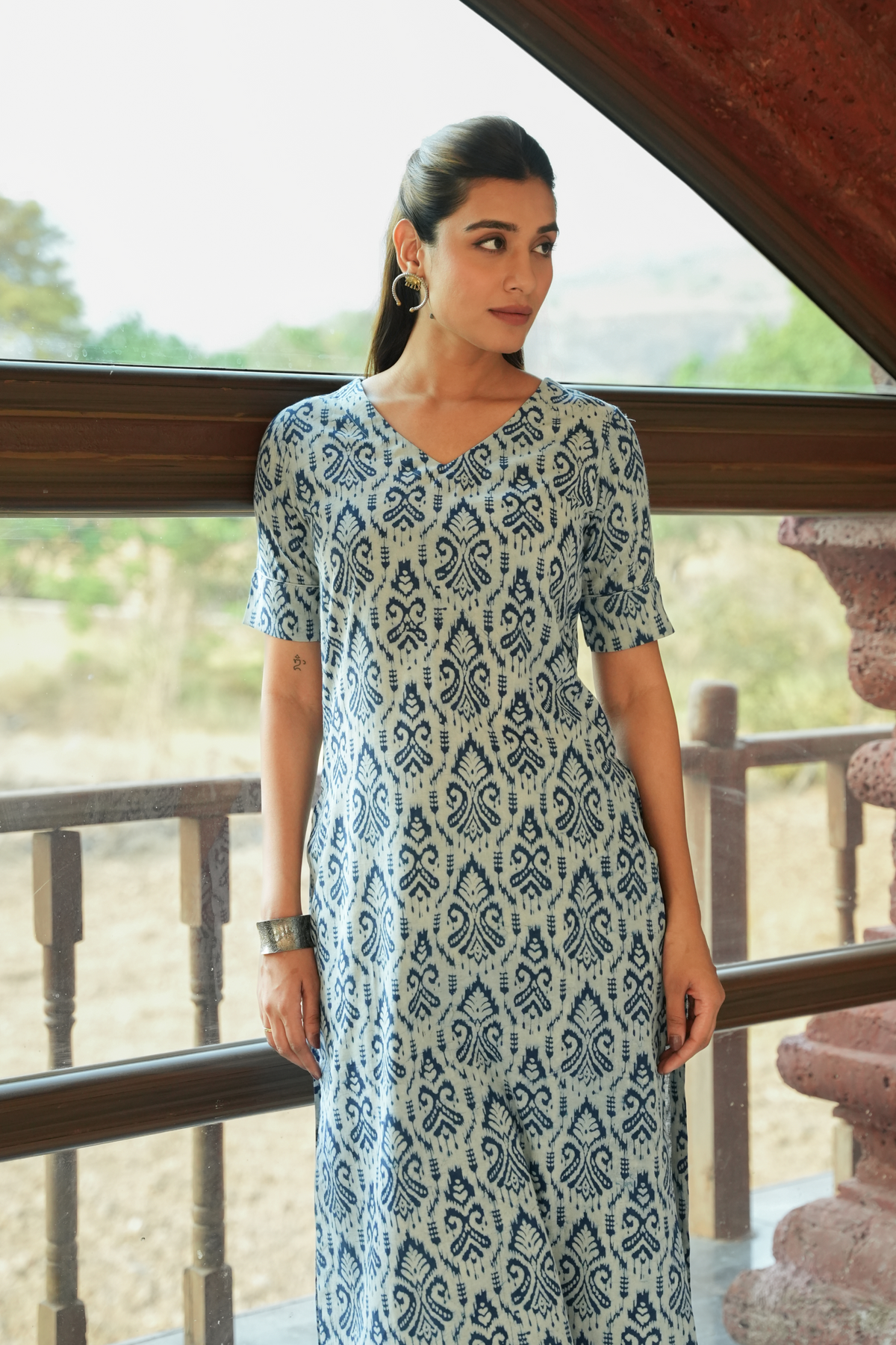 Dabbu Block Printed Kurta Set  Indigo