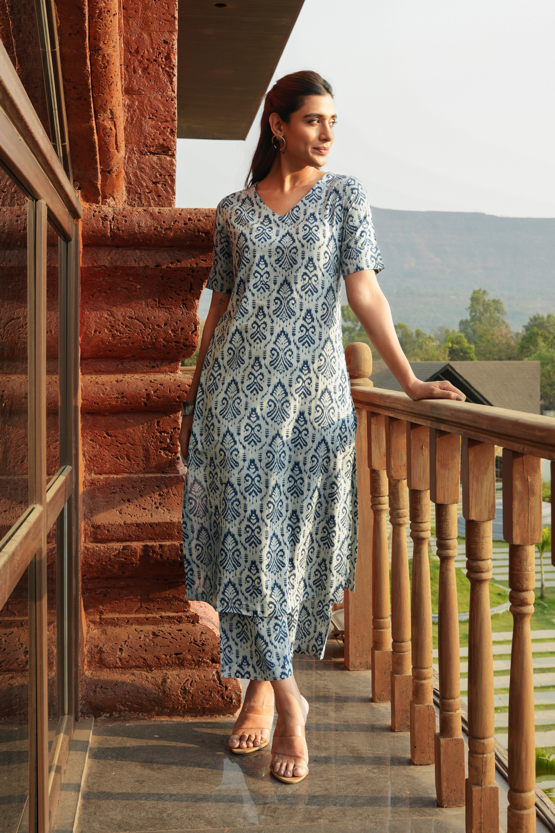 Dabbu Block Printed Kurta Set  Indigo