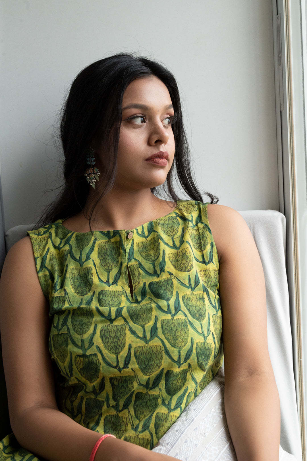 Tulip Print Green 2-Piece Kurta Set