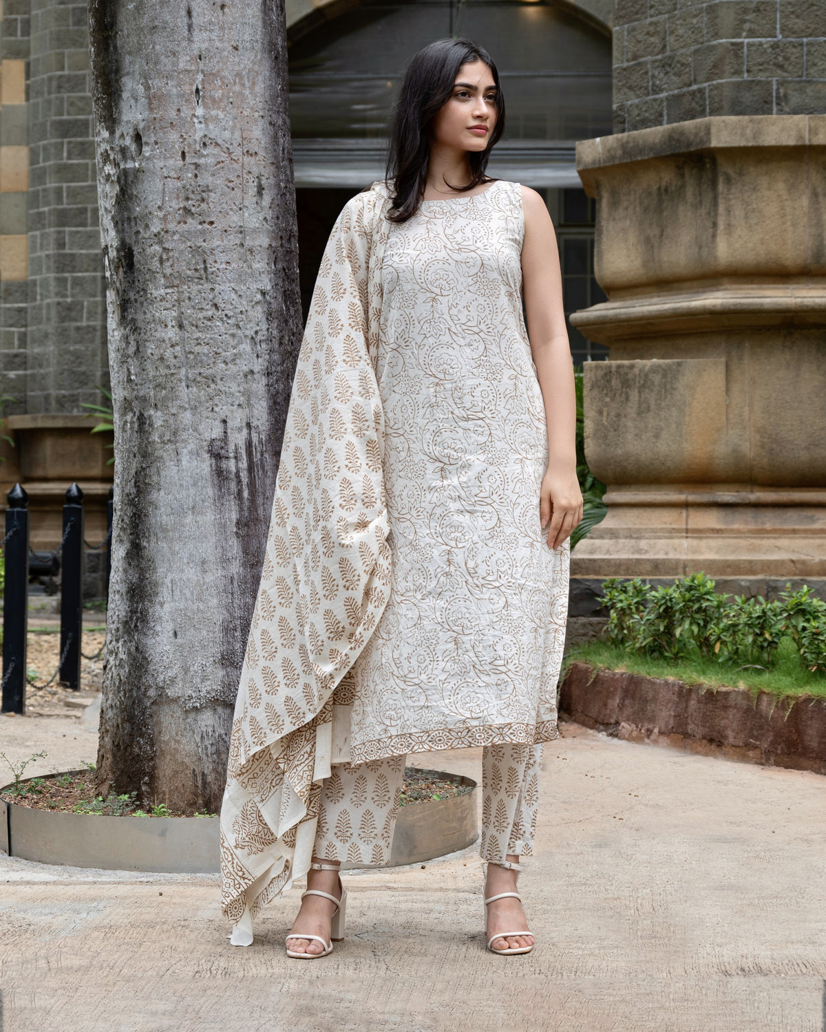 Bagh Hand-Block Printed Soft Cotton 3 Piece Kurta Suit