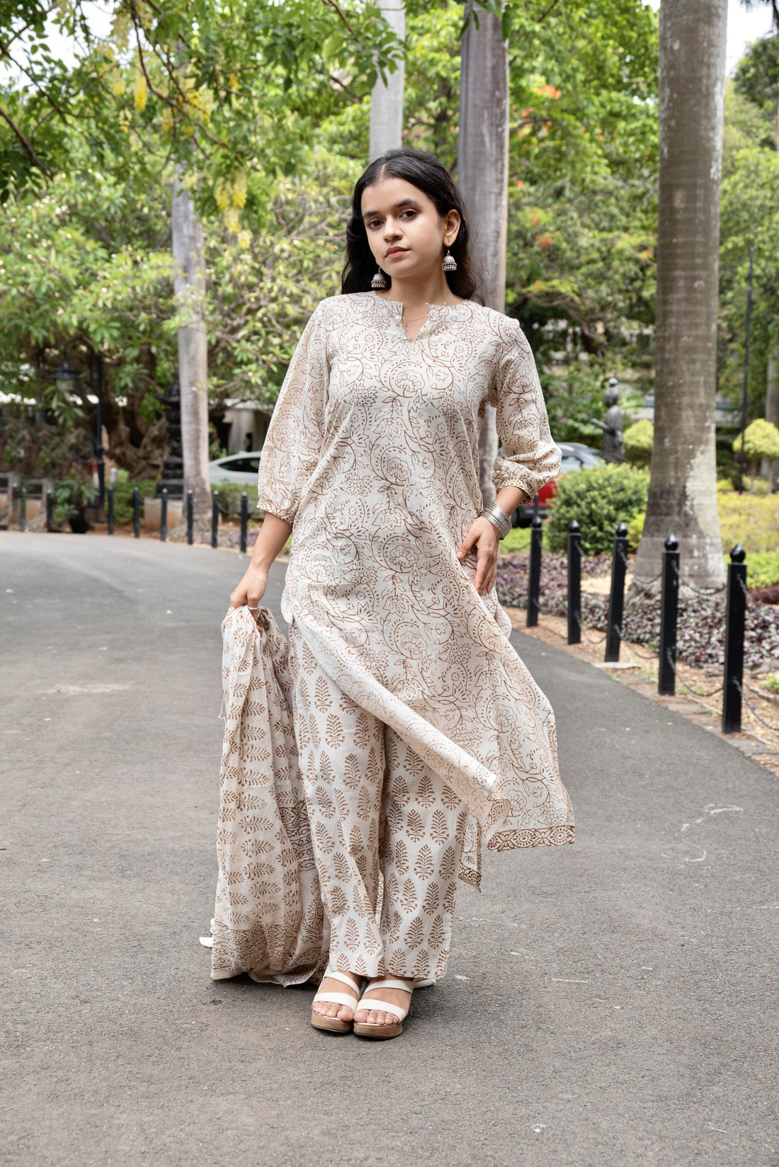 Bagh Hand-Block Printed Soft Cotton 3 Piece Kurta Suit