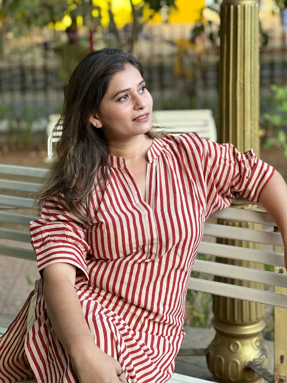 2 Piece Striped Cotton Kurta Set