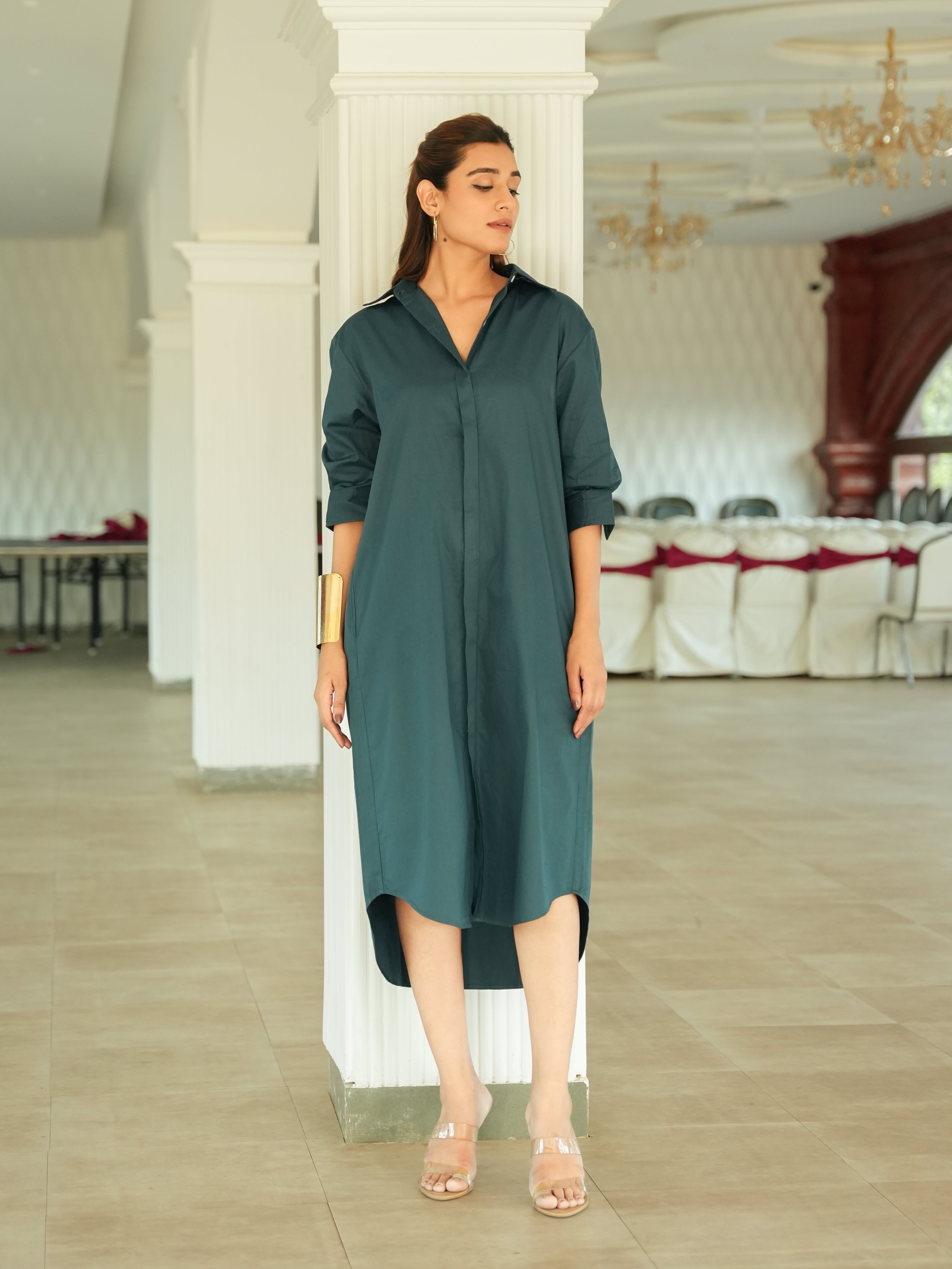 Shirt Dress - Deep Teal
