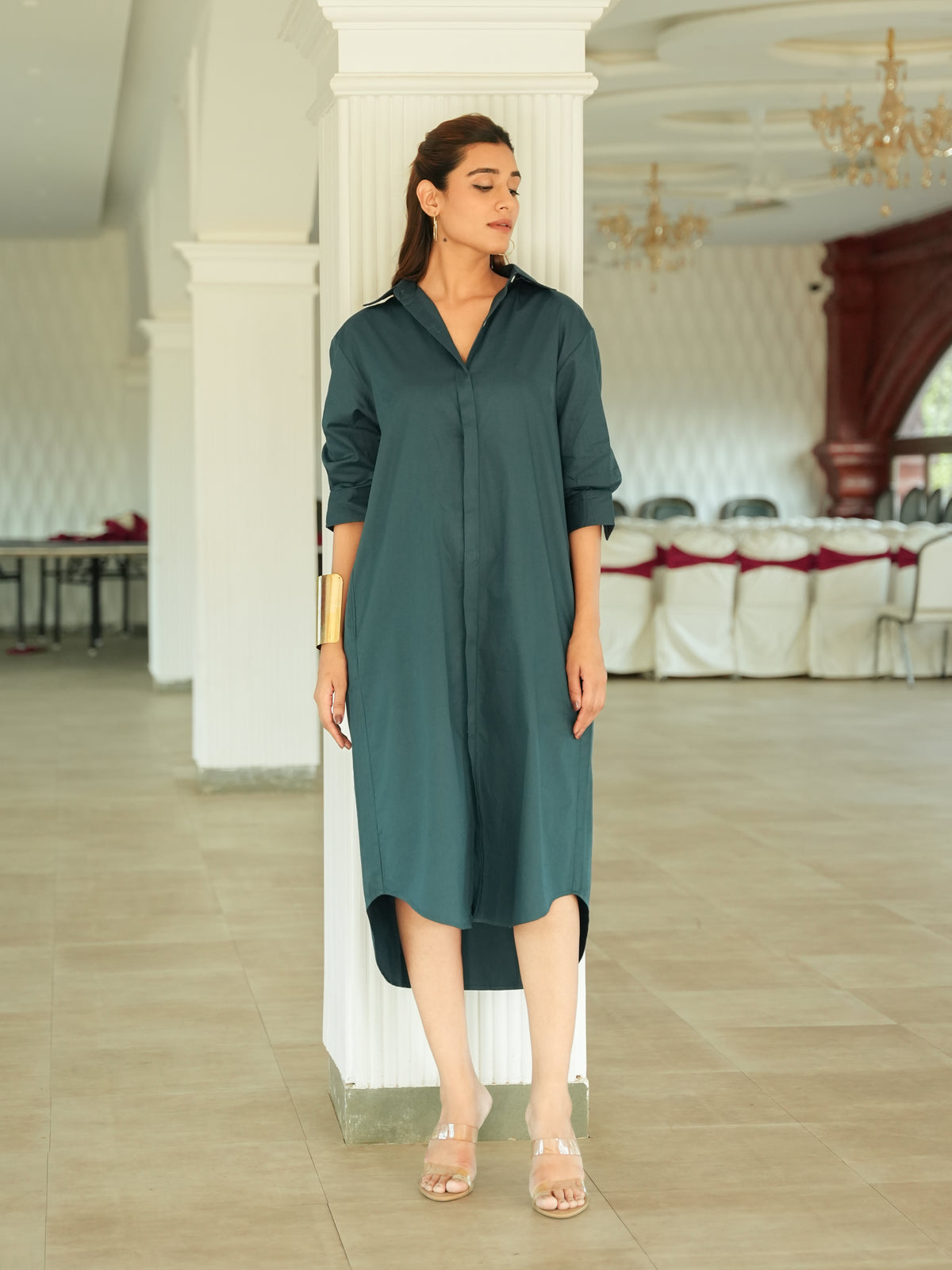 Shirt Dress - Deep Teal