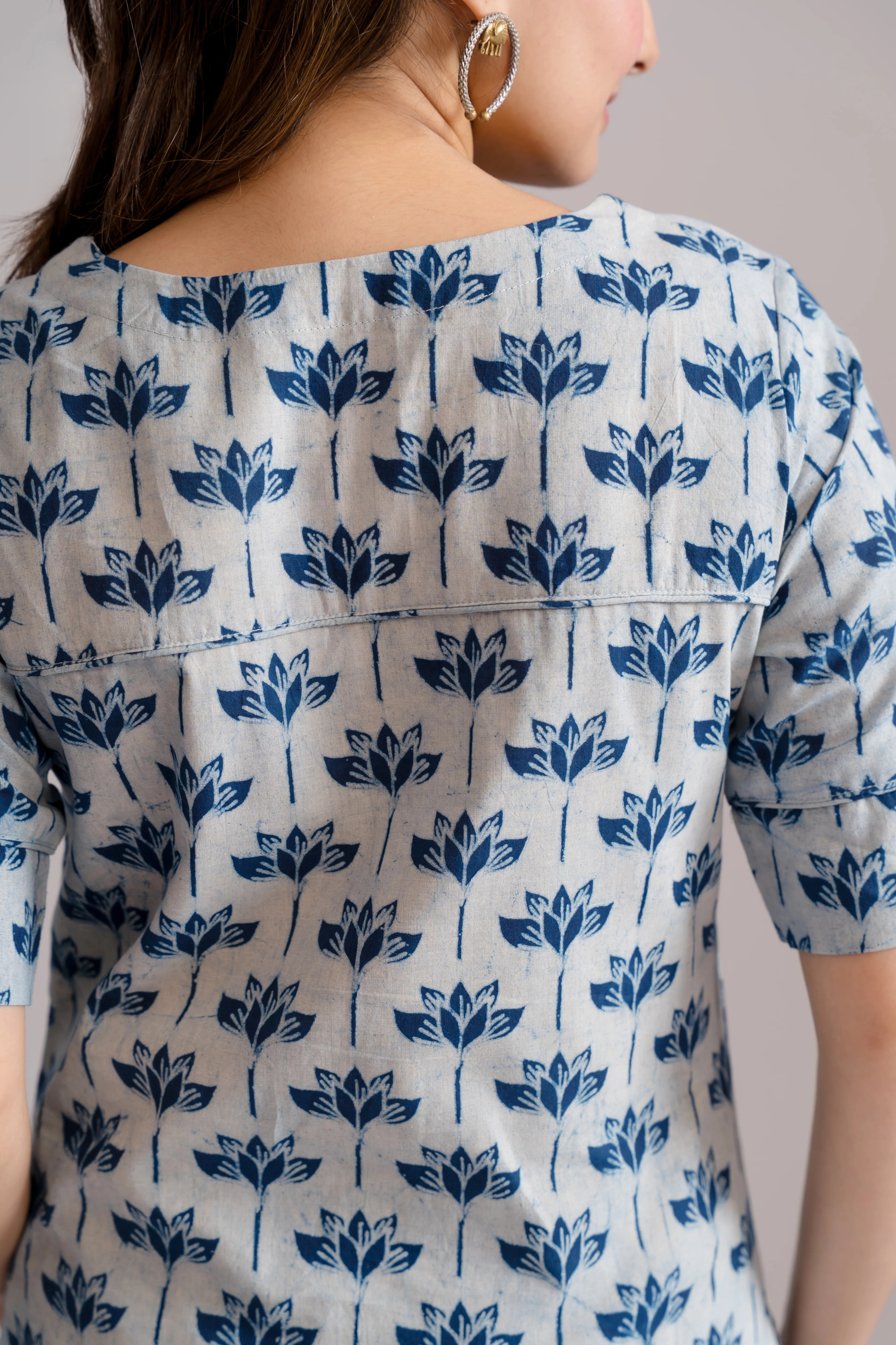 Leaf Dabbu Block Printed Kurta Set
