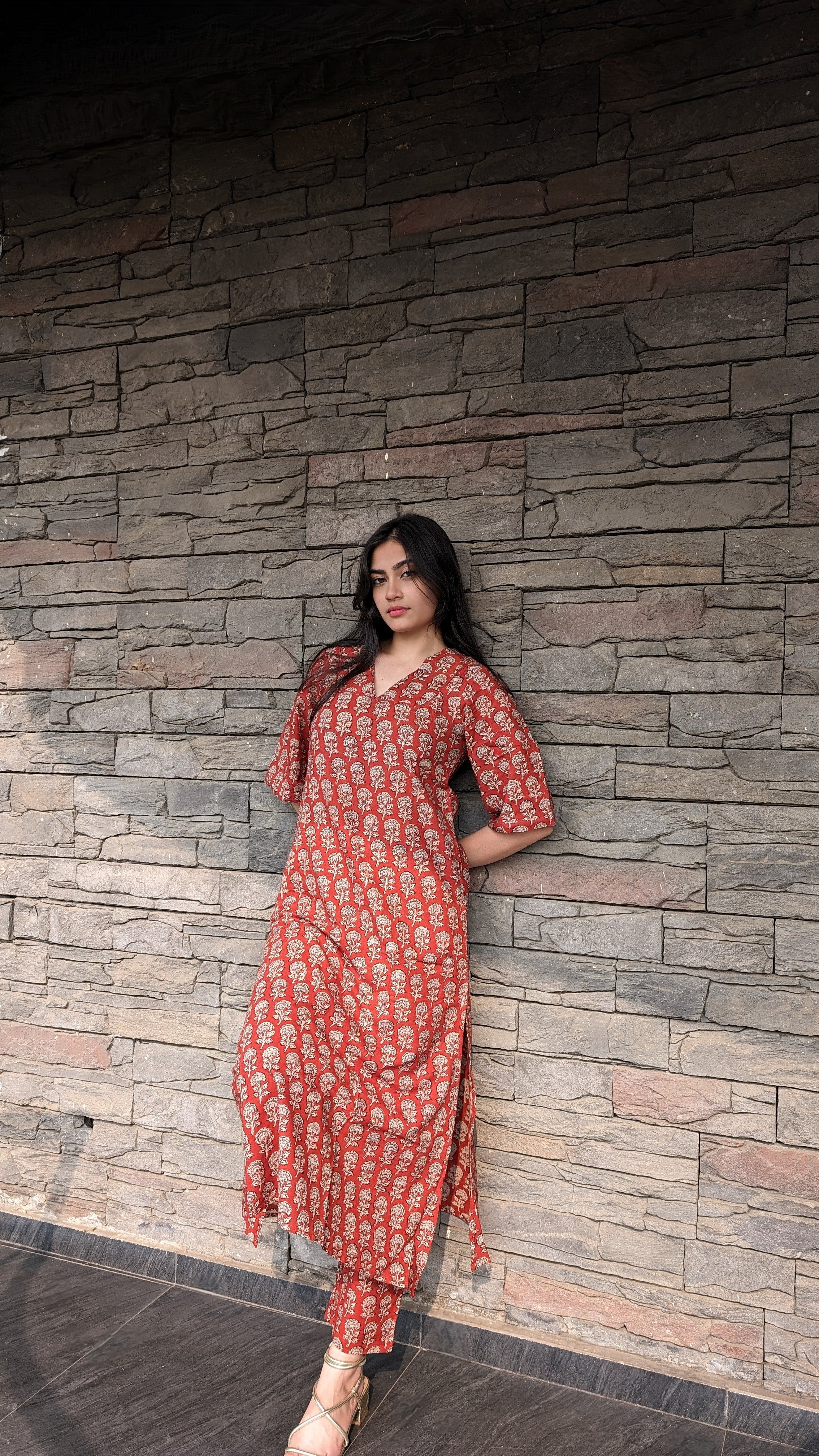 Cotton Katayani 2-Piece Kurta Set | Hand Block Printed Clothing