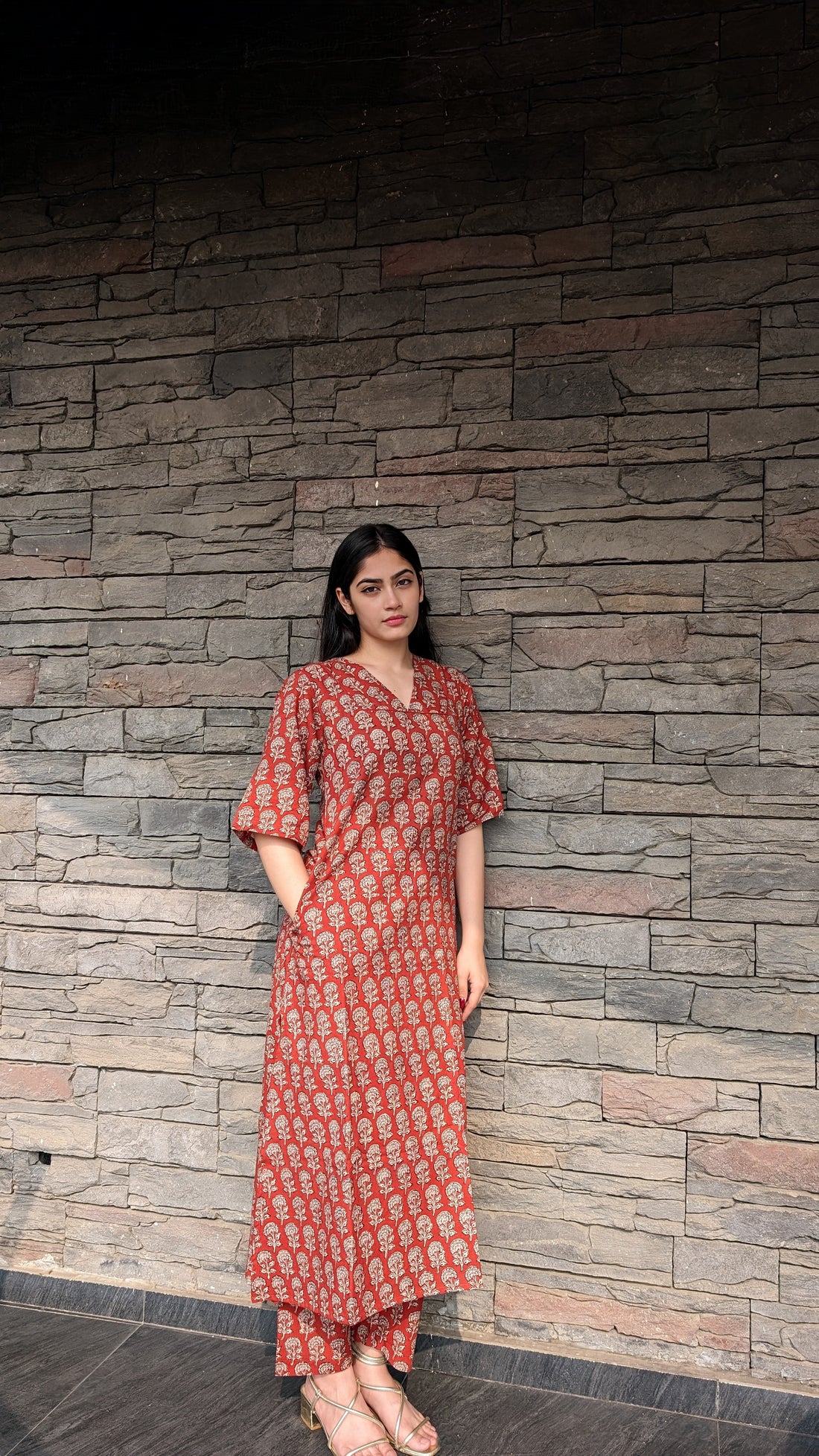 Cotton Katayani 2-Piece Kurta Set | Hand Block Printed Clothing