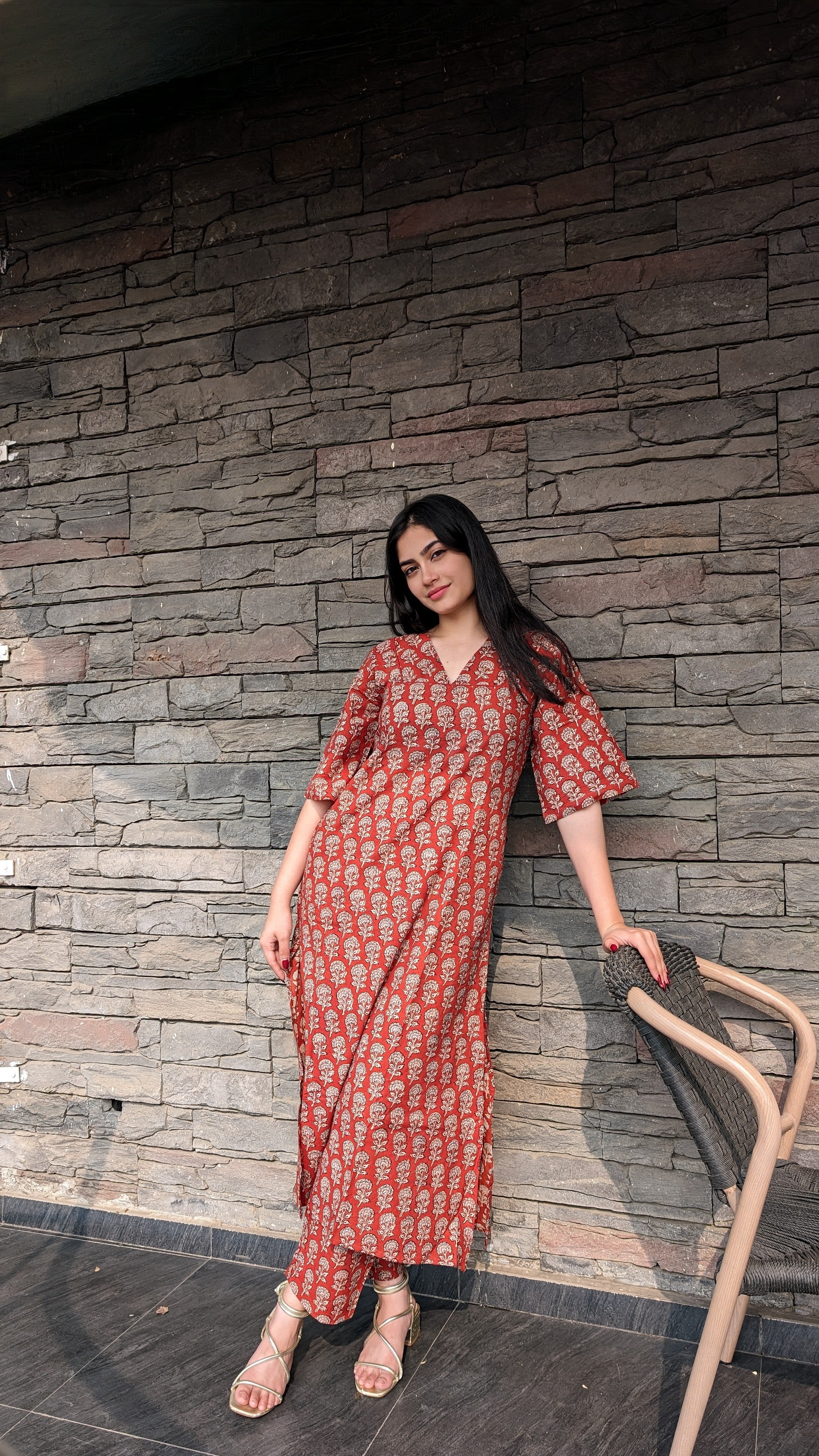 Cotton Katayani 2-Piece Kurta Set | Hand Block Printed Clothing