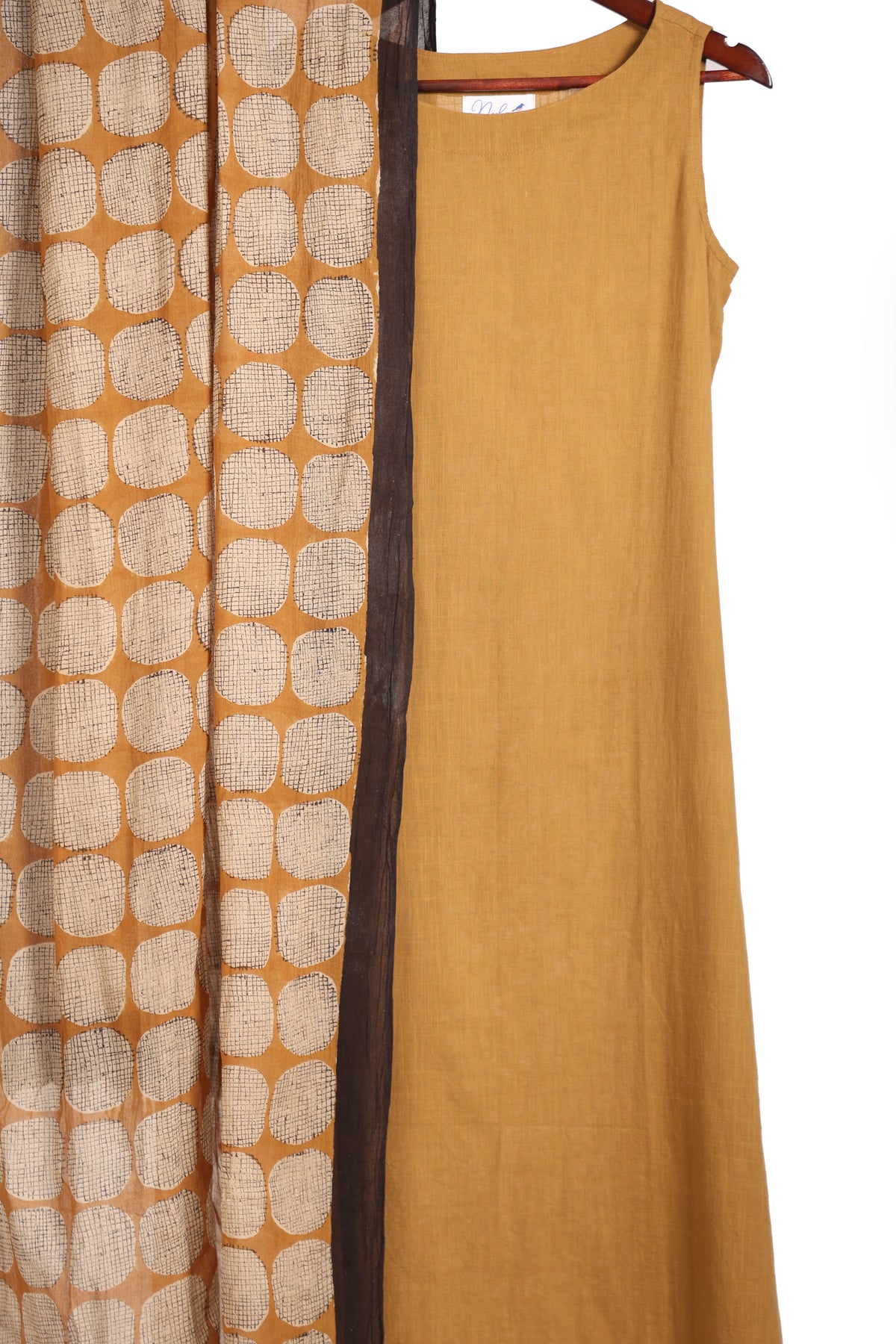 Olive Yellow Cotton Kurta (sleeveless)