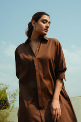 Shirt Dress - Chocolate Brown