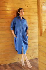 Shirt Dress - Royal Blue