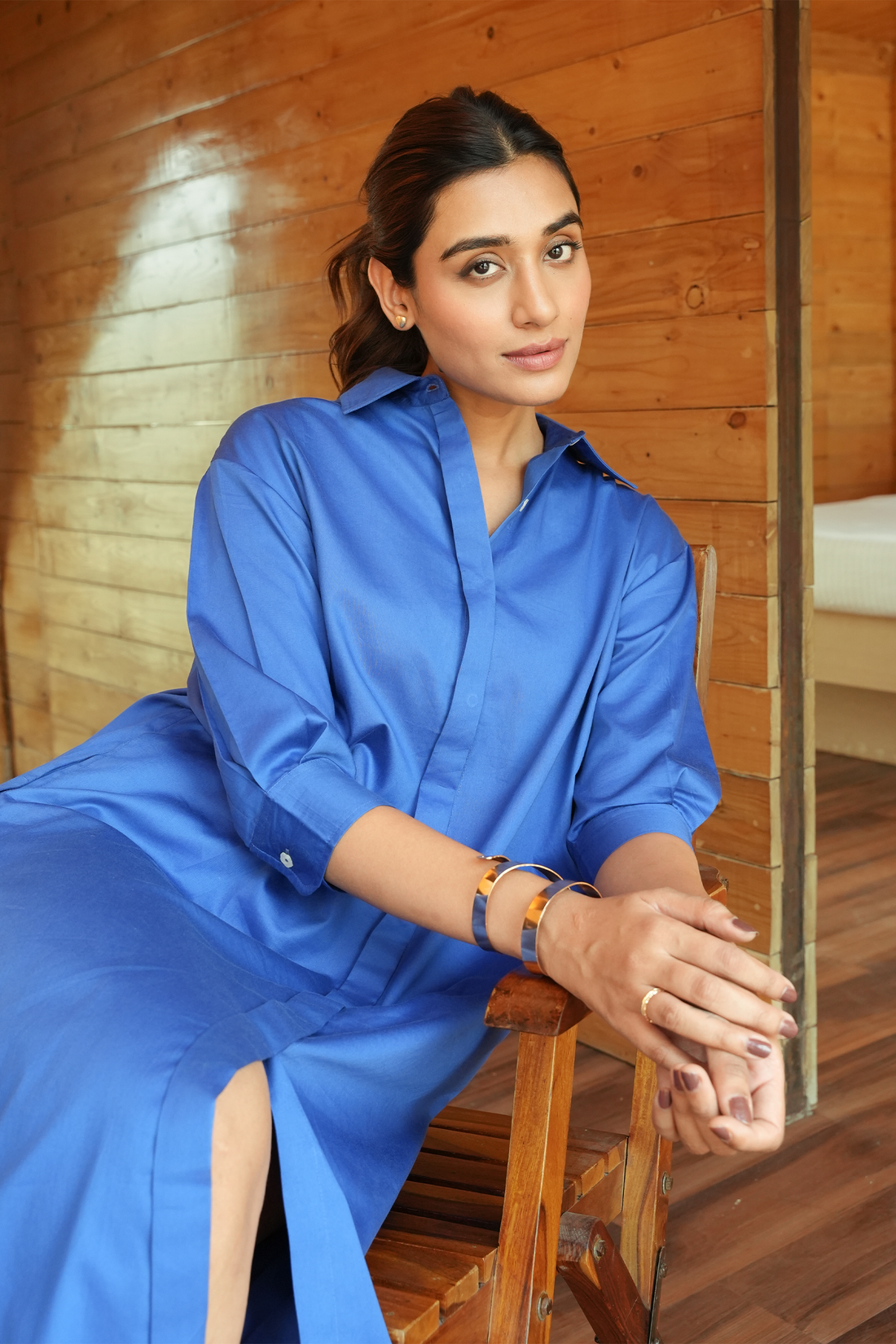 Shirt Dress - Royal Blue